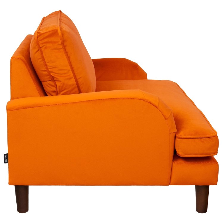 Payton Orange Velvet Pet Sofa - Suitable for Dogs & Cats