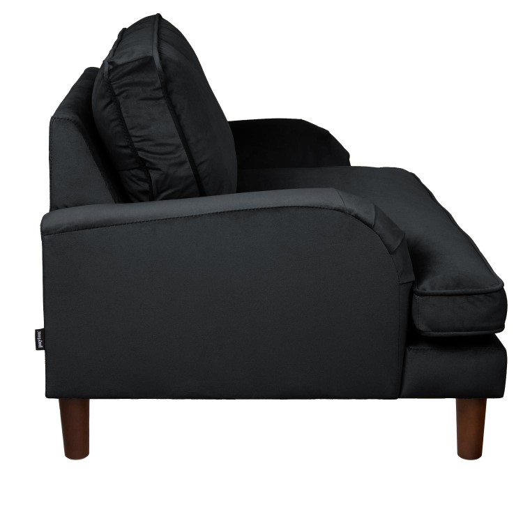 Payton Black Velvet Pet Sofa - Suitable for Dogs & Cats