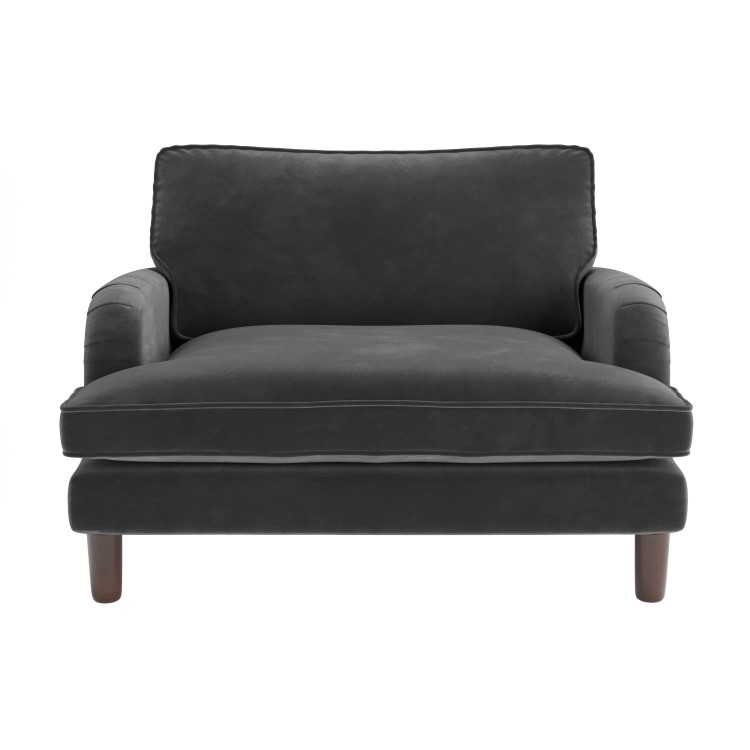 Payton Charcoal Grey Velvet Pet Sofa - Suitable for Dogs & Cats