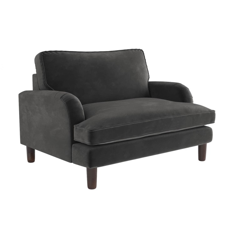 Payton Charcoal Grey Velvet Pet Sofa - Suitable for Dogs & Cats