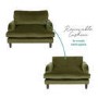 Payton Olive Green Velvet Pet Sofa Bed - Suitable for Dogs & Cats