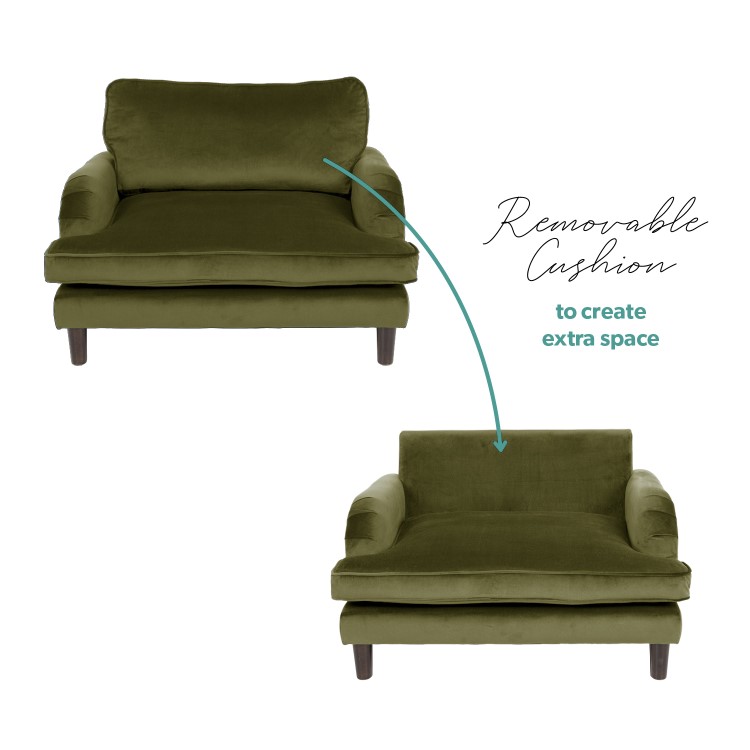 Payton Olive Green Velvet Pet Sofa Bed - Suitable for Dogs & Cats