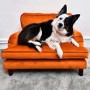 Dog Sofa Bed in Orange Velvet - Payton