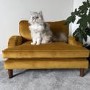Payton Mustard Yellow Velvet Pet Sofa Bed - Suitable for Dogs & Cats