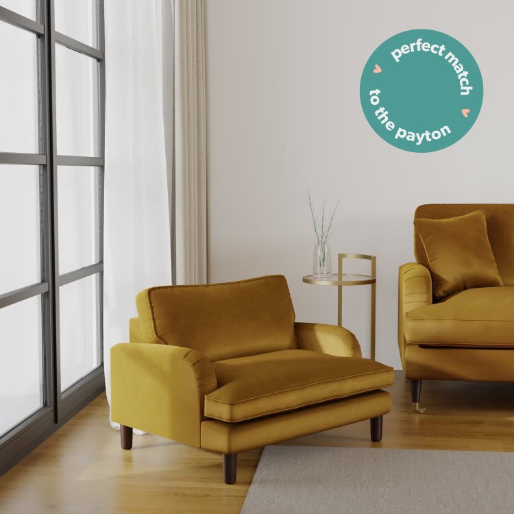 Payton Mustard Yellow Velvet Pet Sofa Bed - Suitable for Dogs & Cats