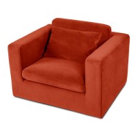Burnt Orange Velvet Kids Armchair - Hudson