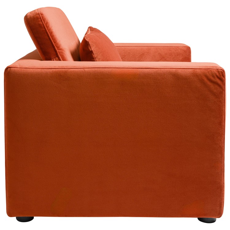Hudson Burnt Orange Velvet Pet Sofa Bed - Suitable for Dogs & Cats