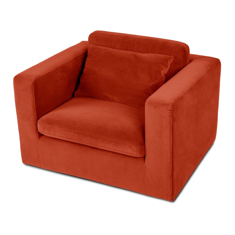 Dog Sofa Bed in Burnt Orange Velvet - Hudson