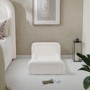 Small Dog Bed in Cream Textured Fabric with Washable Cover - Naomi