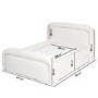 Small Dog Bed in Cream Textured Fabric with Washable Cover - Naomi