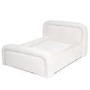 Small Dog Bed in Cream Textured Fabric with Washable Cover - Naomi
