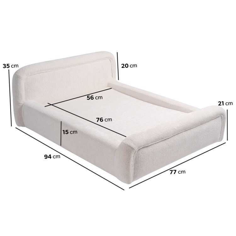 Cream Textured Pet Bed with Removeable Cover Larger Size Pets - Naomi