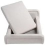 Large Dog Bed in Cream Textured Fabric with Washable Cover - Naomi