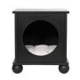 Indoor Cat House Side Table with Washable Cushion in Black