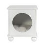 Indoor Cat House Side Table with Washable Cushion in White