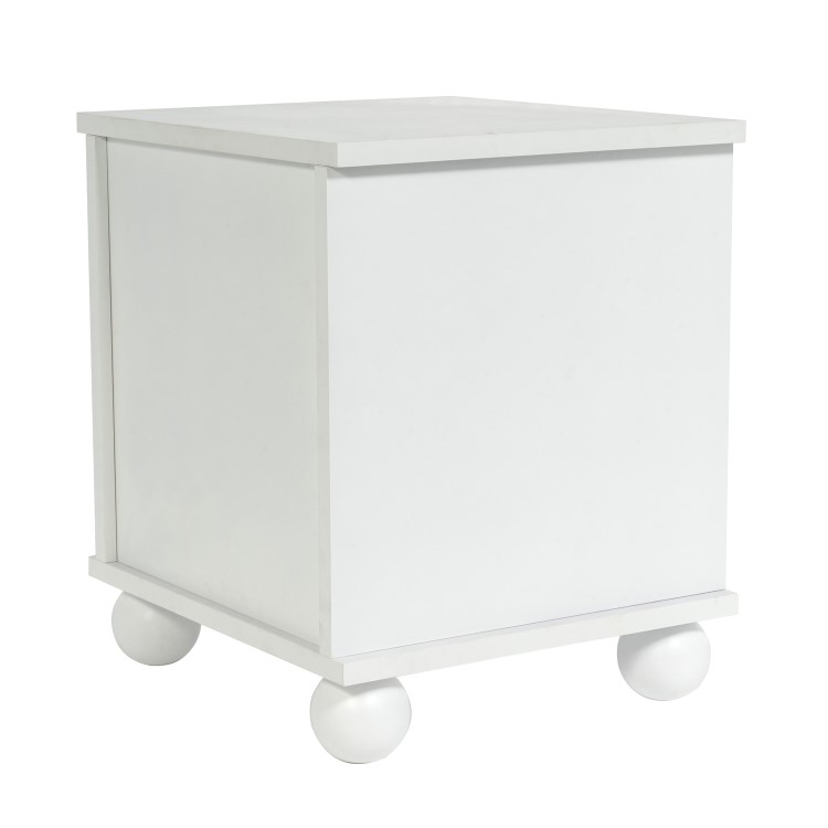 Indoor Cat House Side Table with Washable Cushion in White