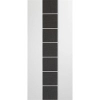 Internal White Painted Door with Grey Wood Inlay - Pre-Finished - 1981 x 838 x 35mm - Messina - XL Joinery