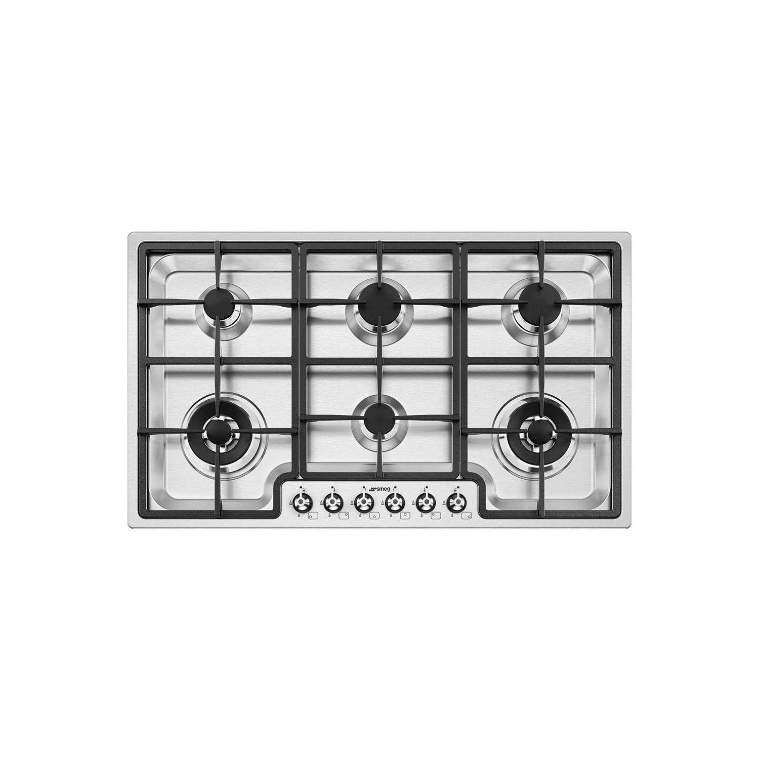 Smeg Classic 87cm 6 Burner Gas Hob - Stainless Steel