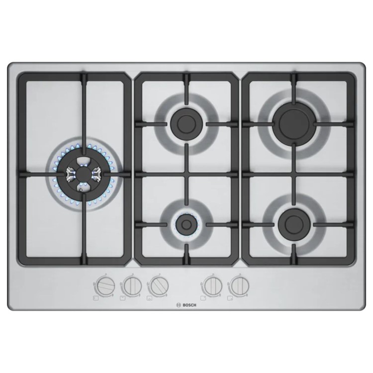 Bosch Series 4 75cm 5 Burner Gas Hob - Stainless Steel