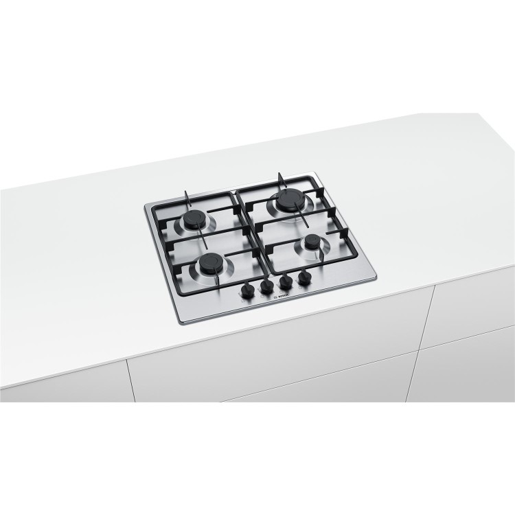 Bosch PGP6B5B60 Serie 4 60cm Four Burner Gas Hob - Stainless Steel