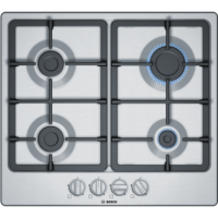 Refurbished Bosch PGP6B5B90 58cm 4 Burner Gas Hob With Cast Iron Pan Stands Stainless Steel Refurbished Bosch PGP6B5B90 58cm 4 Burner Gas Hob With Cast Iron Pan Stands Stainless Steel