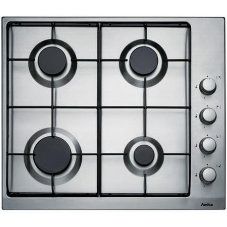 Amica PGX6610 60cm Four Burner Gas Hob Stainless Steel