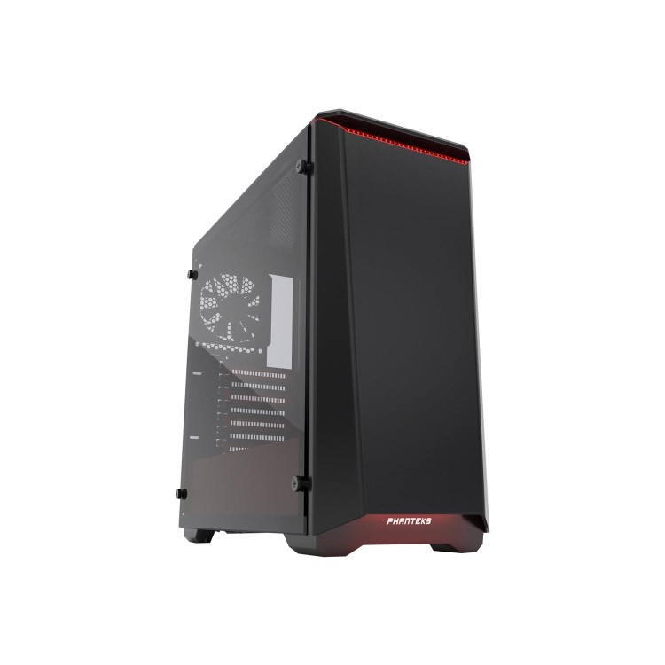 Phanteks Eclipse P400S Glass Midi Tower Case - Noise Dampened Black/Red