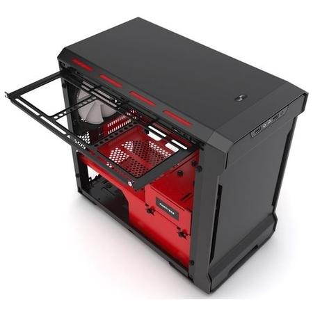 Phanteks Evolv ITX Glass Mini-ITX Case - Black/Red
