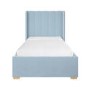 Blue Velvet Single Bed Frame with Storage Drawer - Phoebe