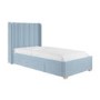 Blue Velvet Single Bed Frame with Storage Drawer - Phoebe
