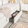 Kids Beige Fabric Single Bed Frame with Storage Drawer - Phoebe