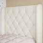 Cream Fabric Single Bed Frame with Storage Drawer - Phoebe