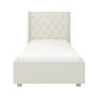 Cream Fabric Single Bed Frame with Storage Drawer - Phoebe