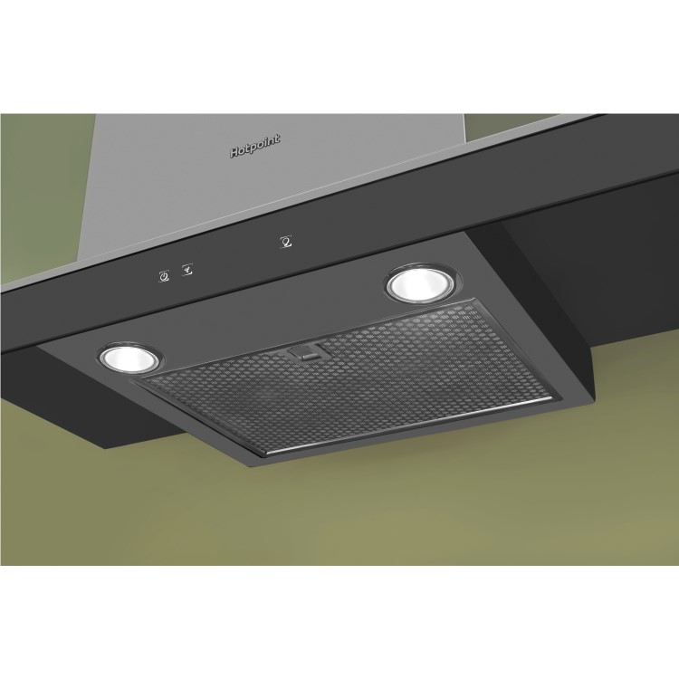 Hotpoint PHBG98LTSIX Shelf-style 90cm Chimney Cooker Hood Stainless Steel
