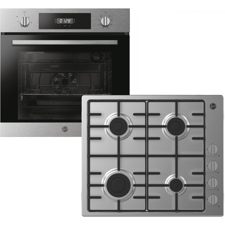 Hoover Electric Single Oven & Gas Hob Pack - Stainless Steel