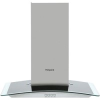 Refurbished Hotpoint PHGC64FLMX 60cm Cooker Hood With Curved Glass Canopy Stainless Steel