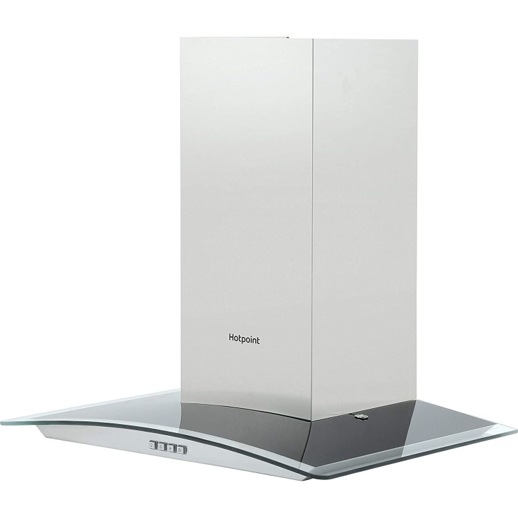 Refurbished Hotpoint PHGC64FLMX 60cm Cooker Hood With Curved Glass Canopy Stainless Steel