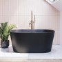 GRADE A1 - Matt Black Freestanding Double Ended Bath 1300 x 715mm - Phoenix