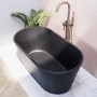 GRADE A1 - Matt Black Freestanding Double Ended Bath 1300 x 715mm - Phoenix