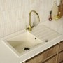 1 Bowl Stone Granite Composite Sink & Waste Kit with Reversible Drainer - 780 x 440mm  - Phoebe