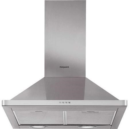 Stainless Steel Hotpoint PHGC74FLMX 70cm Cooker Hood with Curved Glass Canopy