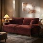 Berry Brown Chenille Feather-Filled 3-Seater Sofa - Payton Heritage