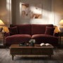 Berry Brown Chenille Feather-Filled 3-Seater Sofa - Payton Heritage
