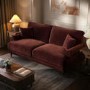 Berry Brown Chenille Feather-Filled 3-Seater Sofa - Payton Heritage