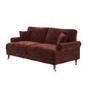 Berry Brown Chenille Feather-Filled 3-Seater Sofa - Payton Heritage