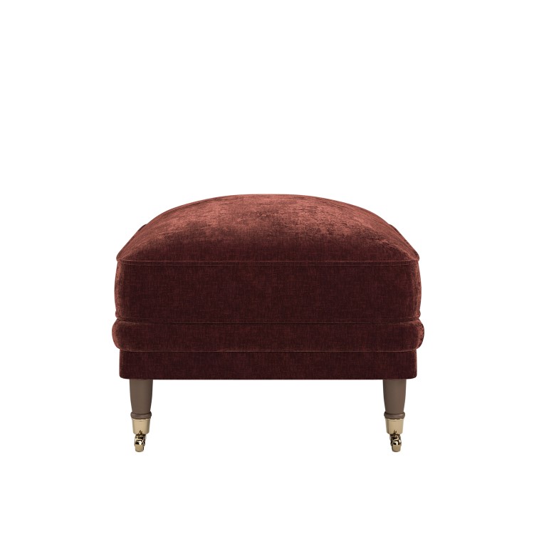 Berry Brown Chenille Feather-Filled Footstool – Payton Heritage 