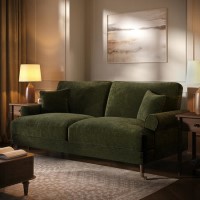 Moss Green Chenille Feather-Filled 3-Seater Sofa - Payton Heritage