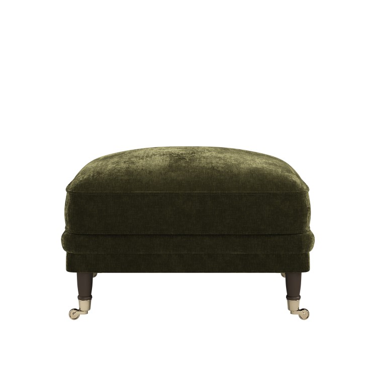 Forest Green Chenille Feather-Filled Footstool – Payton Heritage 