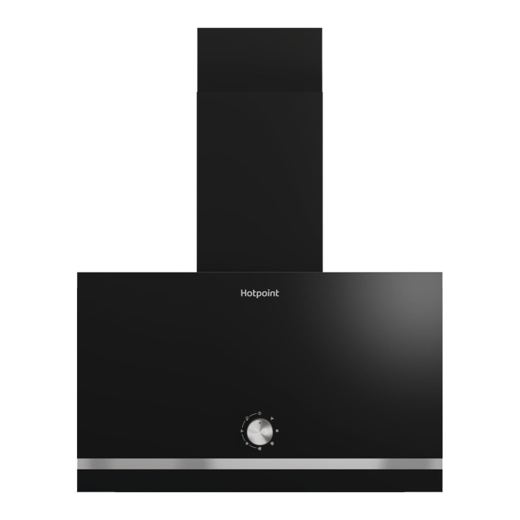 Hotpoint 60cm Chimney Cooker Hood - Black