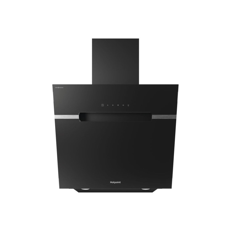 Hotpoint 60cm Angled Chimney Cooker Hood - Black